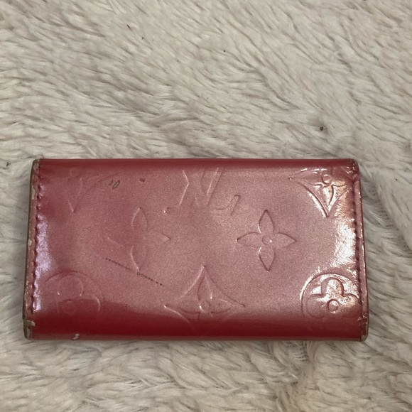 Cute! Auth Louis Vuitton Pink Key Case Multicles Pink Vernis Monogram Leather - Picture 2 of 8
